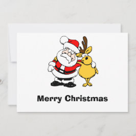 Kerstman en rendier mok feestdagenkaart