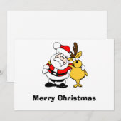 Kerstman en rendier mok feestdagenkaart (Voorkant / Achterkant)