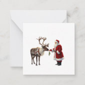 Kerstman en rendier notitiekaartje (Voorkant)
