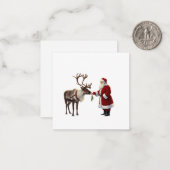 Kerstman en rendier notitiekaartje (Voorkant / Achterkant in situ)