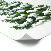 Kerstman en rendier op kerstachtergrond. Winter Poster (Hoek)