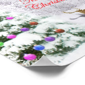 Kerstman en rendier poster (Hoek)