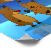 Kerstman en rendier poster (Hoek)