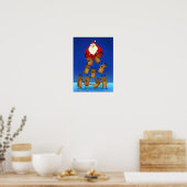 Kerstman en rendier poster (Keuken)