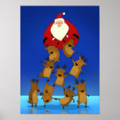 Kerstman en rendier poster (Voorkant)