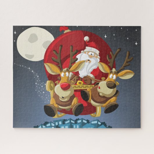 Kerstman en Rendier Puzzel (Horizontaal)