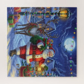 Kerstman en rendier puzzel (Horizontaal)