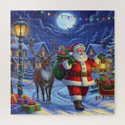 Kerstman en rendier puzzel (Verticaal)
