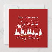 Kerstman en rendier slee van kerstkaart (Voorkant)