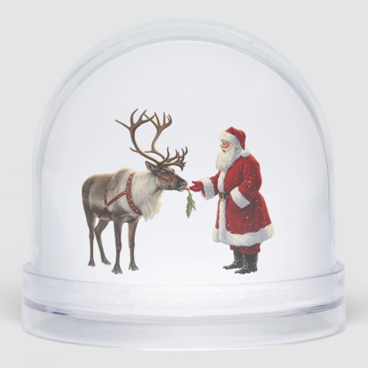 Kerstman en rendier sneeuwbol (Voorkant)