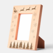 Kerstman en rendier sneeuwvlokken en bomen gegraveerde lijstjes (Links)