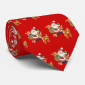 Kerstman en rendier stropdas (Opgerold)