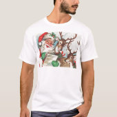 Kerstman en rendier T-shirt (Voorkant)