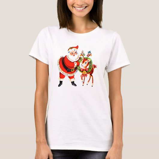  Kerstman en rendier T-shirt (Voorkant)