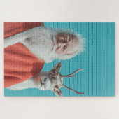 Kerstman en Rendier Vakantie Duo Legpuzzel (Horizontaal)