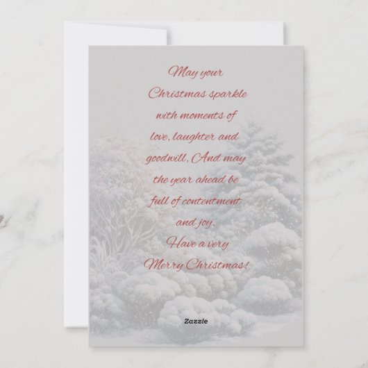 Kerstman en rendier Vrolijke kerstkaart (Achterkant)