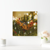 Kerstman en rendier wandklok (Huis)