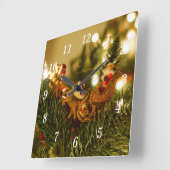 Kerstman en rendier wandklok (Hoek)