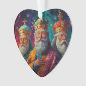 Kerstman en rendier wonderland Kerstmis Ornament (voorkant)