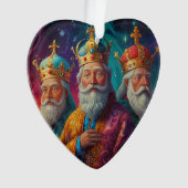 Kerstman en rendier wonderland Kerstmis Ornament (voorkant)