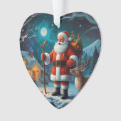 Kerstman en rendier wonderland Kerstmis Ornament (voorkant)