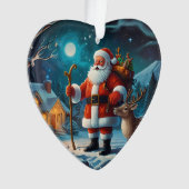 Kerstman en rendier wonderland Kerstmis Ornament (voorkant)