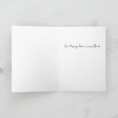 Kerstman en rendieren, besneeuwd bos, kerstboom 7 feestdagen kaart (Binnen)