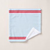 Kerstman en rendieren, blauw wit & rood bad handdoek (Wasdoekje)