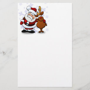 Kerstman en rendieren briefpapier