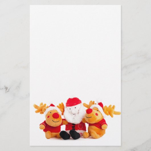 Kerstman en rendieren briefpapier (Voorkant)