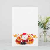 Kerstman en rendieren briefpapier (Staand voorkant)