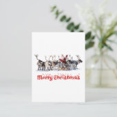 Kerstman en Rendieren Feestdagenkaart (Staand voorkant)