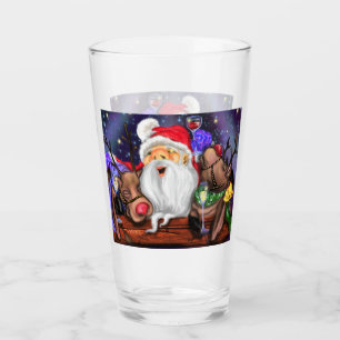 Kerstman en rendieren Grappig kerstglas Glas