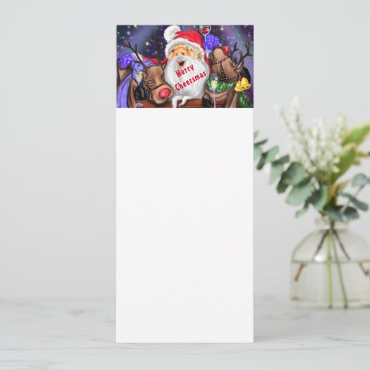 Kerstman en rendieren Grappig kerstmenu Menu (Staand voorkant)