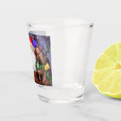 Kerstman en rendieren Grappig Kerstmis Shot Glas (Rechts)