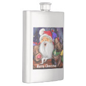 Kerstman en rendieren Grappige kerstcadeaukolf Flacon (Rechts)
