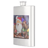 Kerstman en rendieren Grappige kerstcadeaukolf Flacon (Links)