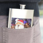 Kerstman en rendieren Grappige kerstcadeaukolf Flacon (Voorbeeld)