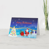 Kerstman en rendieren kaart (Voorkant)