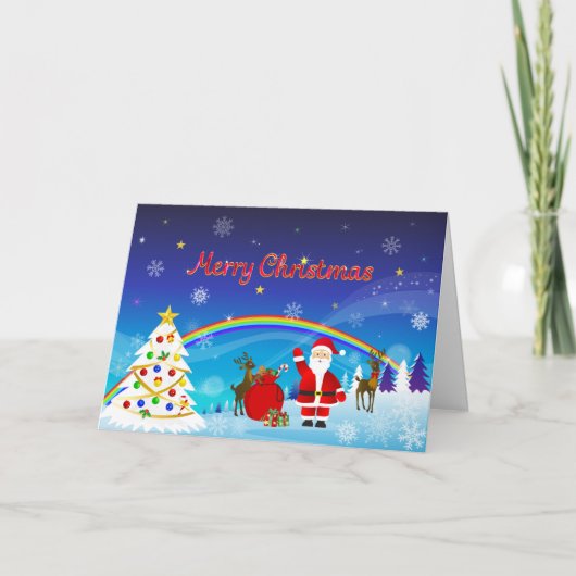 Kerstman en rendieren kaart (Voorkant)