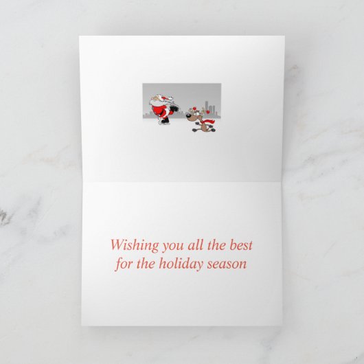 Kerstman en rendieren kaart (Binnen)