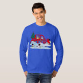 Kerstman en rendieren sneeuwpoppen sneeuwpoppen t-shirt (Voorkant volledig)