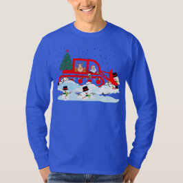 Kerstman en rendieren sneeuwpoppen sneeuwpoppen t-shirt