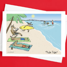 Kerstman en rendieren strandvakantie Kerstmis