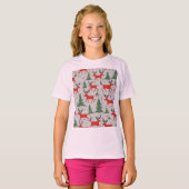 Kerstman en rendieren t-shirt (Voorkant volledig)