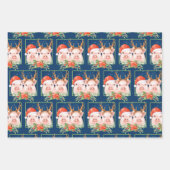 Kerstman en rendieren varkens inpakpapier vel (Voorkant)