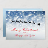 Kerstman en rendieren vliegen door de sneeuw - Per Aankondiging (Voorkant / Achterkant)