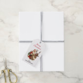 kerstman en rendierkerst cadeaulabel (Met Touw)