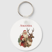 kerstman en rendierkerst sleutelhanger (Achterkant)