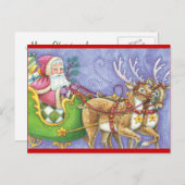  Kerstman en rendierKerstmis Feestdagenkaart (Voorkant / Achterkant)